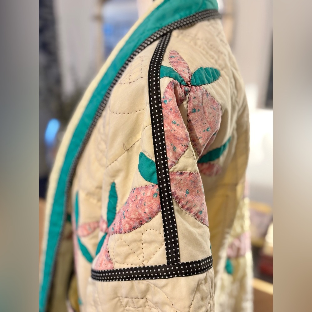 🧵SOLD🧵 HANDMADE (by me) Vintage 1930s Quilt Jacket size S/M - Picture 13 of 16